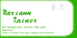 mariann kainer business card